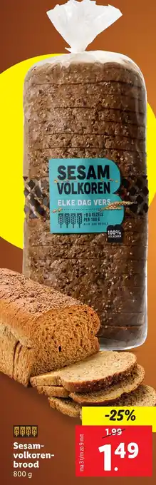 Lidl Sesam volkoren brood aanbieding