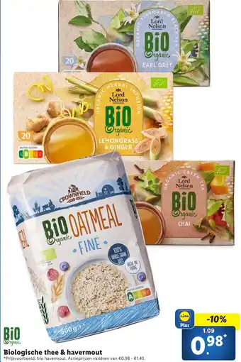 Lidl Biologische thee & havermout aanbieding