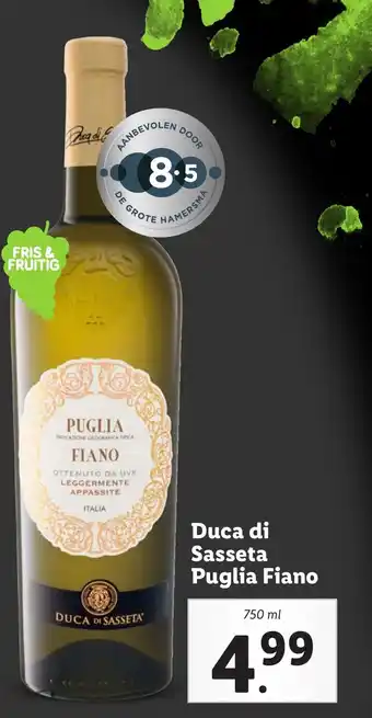 Lidl Duca di Sasseta Puglia Fiano aanbieding