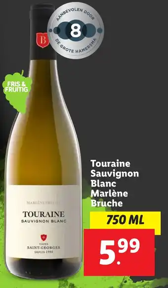 Lidl Touraine Sauvignon Blanc Marlène Bruche aanbieding