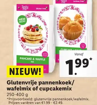 Lidl Glutenvrije pannenkoek/ wafelmix of cupcakemix aanbieding