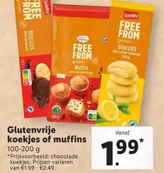 Lidl Glutenvrije koekjes of muffins aanbieding