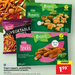 Lidl Vegan nuggets, groentefriet, mozzarellasticks of tosti's aanbieding