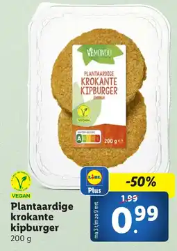 Lidl Plantaardige krokante kipburger aanbieding