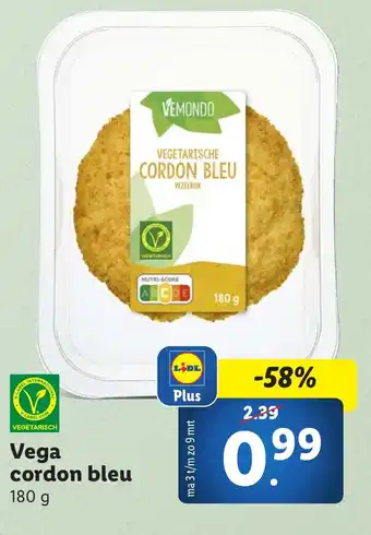 Lidl Vega cordon bleu aanbieding