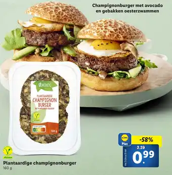 Lidl Plantaardige champignonburger aanbieding