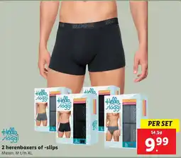 Lidl 2 herenboxers of slips aanbieding