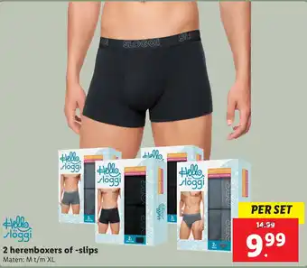 Lidl 2 herenboxers of slips aanbieding