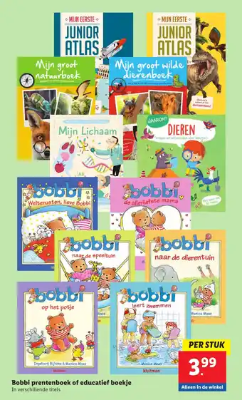 Lidl Bobbi prentenboek of educatief boekje aanbieding