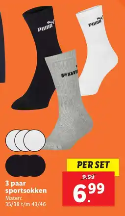 Lidl 3 paar sportsokken aanbieding