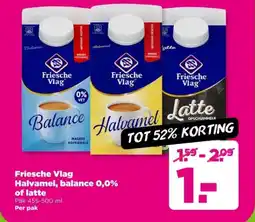 PLUS Friesche Vlag Halvamel, balance 0,0% of latte aanbieding