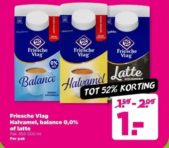 PLUS Friesche Vlag Halvamel, balance 0,0% of latte aanbieding