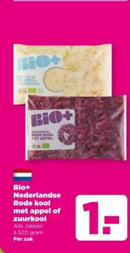 PLUS Bio+ Nederlandse Rode kool met appel of zuurkool aanbieding