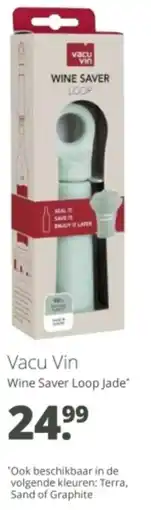 Mitra Vacu Vin Wine Saver Loop Jade aanbieding