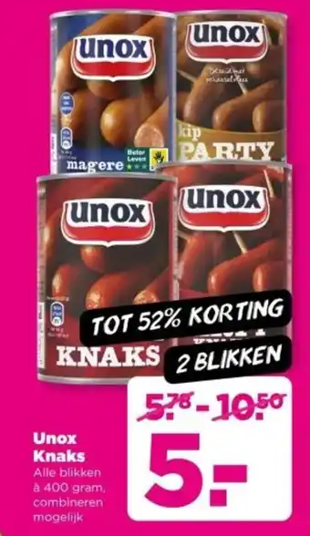 PLUS Unox Knaks aanbieding