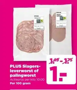 PLUS PLUS Slagers leverworst of palingworst aanbieding