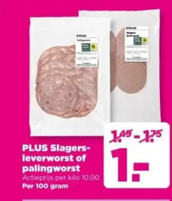 PLUS PLUS Slagers leverworst of palingworst aanbieding