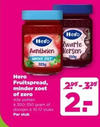 PLUS Hero Fruitspread, minder zoet of zero aanbieding