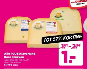 PLUS Alle PLUS Klaverland Kaas stukken aanbieding