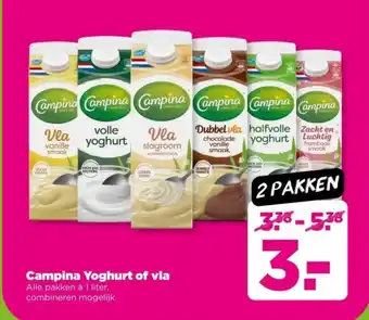 PLUS Campina Yoghurt of vla aanbieding