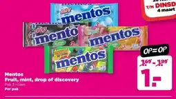 PLUS Mentos Fruit, mint, drop of discovery aanbieding