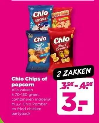 PLUS Chio Chips of popcorn aanbieding