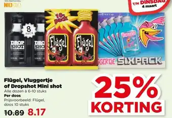 PLUS Flügel, Vluggertje of Dropshot Mini shot aanbieding