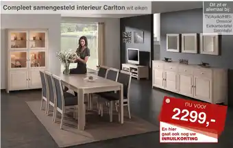 Woonsquare Compleet samengesteld interieur Carlton wit eiken aanbieding