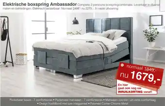 Woonsquare Elektrische boxspring Ambassador aanbieding