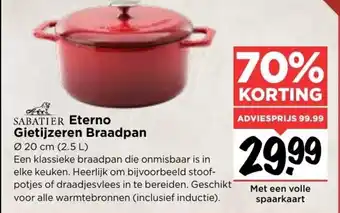 Vomar Voordeelmarkt Sabatier Eterno Gietijzeren braadpan aanbieding