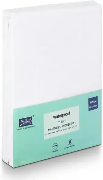 Amazon Matrasbeschermer, 100% waterdicht, van terry-katoen, voor eenpersoonsbed, 90 x 200 cm aanbieding