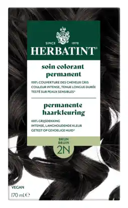 De Online Drogist Herbatint Permanente Haarkleuring Bruin 2N aanbieding