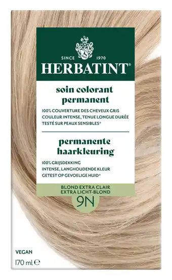 De Online Drogist Herbatint Permanente Haarkleuring 9N Honingblond aanbieding