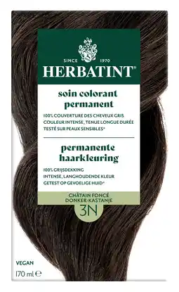 De Online Drogist Herbatint Permanente Haarkleuring Donker-Kastanje 3N aanbieding