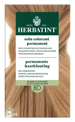 De Online Drogist Herbatint Permanente Haarkleuring Licht Goud-Blond 8D aanbieding