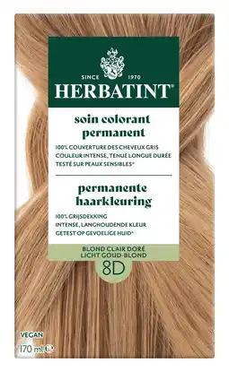 De Online Drogist Herbatint Permanente Haarkleuring Licht Goud-Blond 8D aanbieding