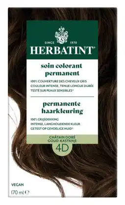 De Online Drogist Herbatint Permanente Haarkleuring Goud-Kastanje 4D aanbieding