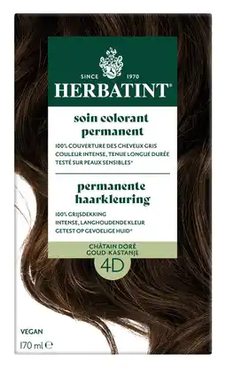 De Online Drogist Herbatint Permanente Haarkleuring Goud-Kastanje 4D aanbieding