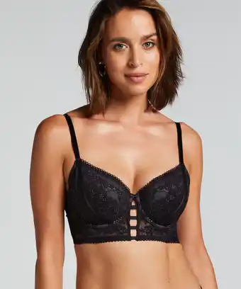 Hunkemoller Hunkemöller Voorgevormde longline beugel bh Vera Zwart aanbieding