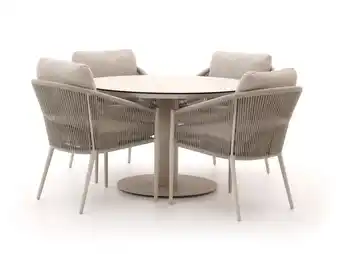 Kees Smit Bellagio Mineo/La Fonte ø120cm dining tuinset 5-delig aanbieding