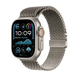 MediaMarkt Apple Watch Ultra 2 GPs + Cellular 49mm Natural Titanium Milanese Loop Large Smartwatch aanbieding