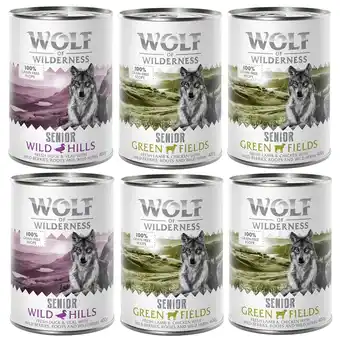 Zooplus 6 x 400 g Wolf Of Wilderness Lam & Kip, Eend & Kalf Honden Natvoer aanbieding