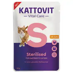 Zooplus 6x85g Kattovit Vital Care Sterilised Pouches met Kip nat kattenvoer aanbieding