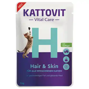 Zooplus 6x85g Kattovit Vital Care Hair & Skin Pouches met Gevogelte nat kattenvoer aanbieding