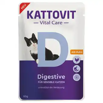 Zooplus 12x85g Kattovit Vital Care Digestive Pouches met Kip nat kattenvoer aanbieding