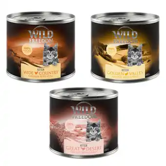 Zooplus 6x200g Kitten Gemengd Pakket (3 smaken) Wild Freedom Kattenvoer aanbieding