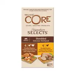 Pets Place Wellness Core Signature Selects Shredded Multi-Pack - Kattenvoer - Mix 8x79 g aanbieding