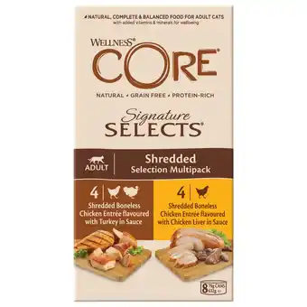 Pets Place Wellness Core Signature Selects Shredded Multi-Pack - Kattenvoer - Mix 8x79 g aanbieding