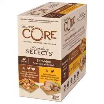 Pets Place Wellness Core Signature Selects Shredded Multi-Pack - Kattenvoer - Mix 8x79 g aanbieding