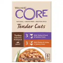 Pets Place Wellness Core Tender Cuts Turkey Selection - Kattenvoer - Kalkoen 6x85 g aanbieding